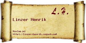 Linzer Henrik névjegykártya